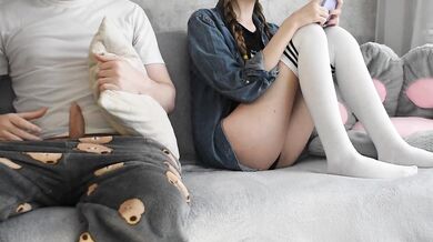 Stepsister helped me cum | Cum in her