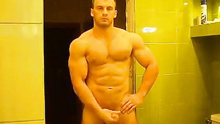 Muscular Russian Hunk Strips and Plays