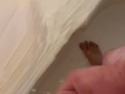 Shower stroke and cum