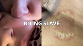 Biting my slave's body - big teeth marks