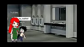 Portuguese sound Sasuke has fun with the kunoichi of the village in Gacha Life while