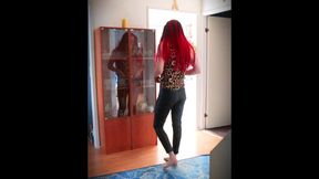 Leopard top and leather pants