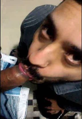Faggot Crysthian blowing black cock
