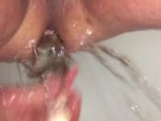 I am able to take this big heavy glass dildo now, fuck my ass with it no problem & it feels so good