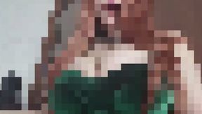 Pixel Emerald Corset Tease – My Heavy Tits Almost Spilling Out… But You Get NOTHING