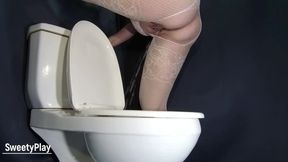 Weird Way to Pee in the Toilet