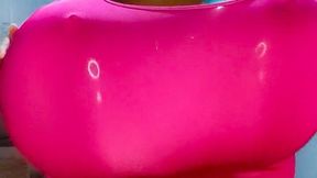 Sexy Juju Sensually Dances While Maroon Jumper Is Stuffed With Huge Balloon Boobs And Butts