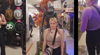 Blonde MILF With Big Tits Strips At Public Halloween Party
