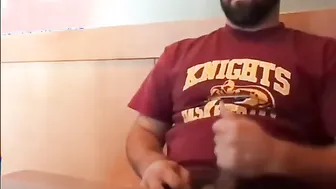 Bearded Bear Jerks Off in Public Coffee Shop