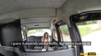 Petite British Blonde Rides Fake Taxi, Craves Rough Sex and Squirts
