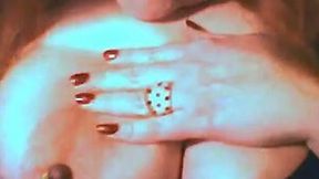 Fat whore showed me her big delicious boobs on webcam