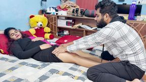 Malayali Boss Girl Feet Massage by Boy Staff