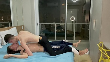 Sentando na rola de 24 cm