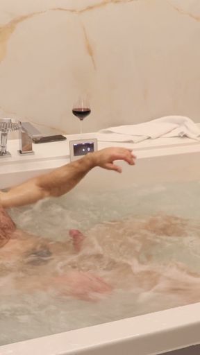 Hairy Muscle Stud: Luxury Jacuzzi Strip &amp; Raw Jerk off - 4K Bodybuilder Solo   Clip 1