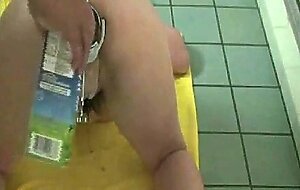 Ass stretched by speculum and filled with milk