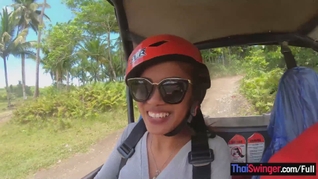 ATV buggy tour with his Thai girlfriend had them fucking at home afterwards