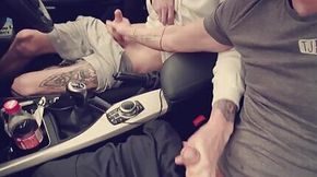 Horny Car Fun With Tattooed Lad