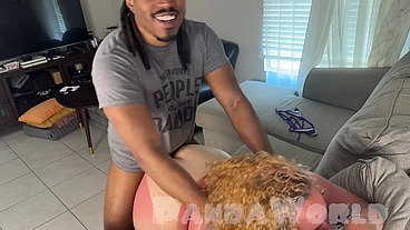 Sunburned Blonde Gets Stuffed Full of BBC Huge Facial