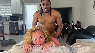 Sunburned Blonde Gets Stuffed Full of BBC Huge Facial