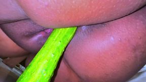 Egyptian Hot Unmarried Girl Riding on Big Cucumber When Her Parents Are Not at Home