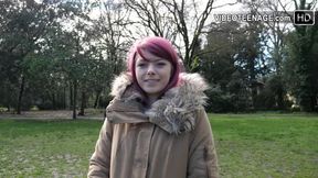 Watch this petite 18-year-old lingerie-clad cutie finger herself in POV casting video