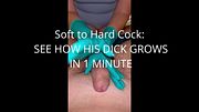 Soft to Hard Cock: SEE HOW HIS DICK GROWS WHILE TOUCHING IT WITH MY LATEX GLOVES - femdom