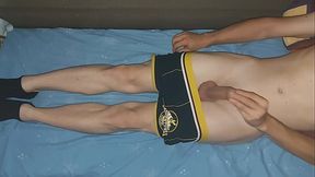 Hot Student in Black Boxers Cums After Classes