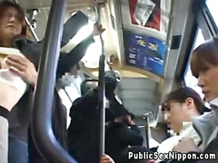 Publicsex asian fingered on the bus