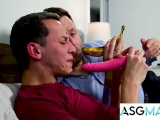 FAMILY CREEP - Stepdad Joel Catches Des Irez Deepthroating Sextoy & Helps With Bareback