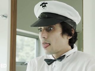MILFED - Milk Dude Ricky Spanish Pounds Paris The Muse's Cunt Until That guy Cums All Over The Floor