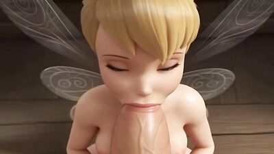Tinker Bell, the petite fairy, sucks a huge dick in exclusive POV video