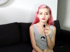 Amateur Teen with Huge Dildo Masturbating on Webcam