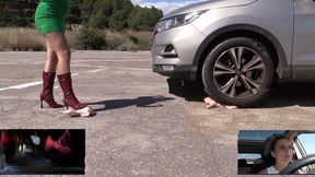 Under the Tire SUV Car Crush & High Heel Boot Stomp