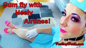 Cum fly with Heely Airlines! - starring Nancy Heely - Episode 1 - Part 2 - High Heels Stewardess Uniform Toe Wiggling Spreading Handjob Blowjob - FHD