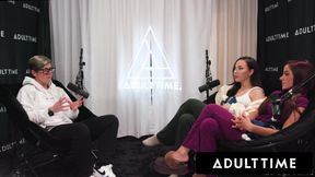 ADULT TIME - Lesbian Babes Melissa Stratton & Vanna Bardot Slutty Pussy Licking & Scissoring! PODCAST