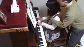 Piano teacher rear fucks his pupil across the piano keys 4