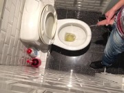 Pissing with a semi erection