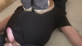 Ugg slippers cock and ball trampling handjob and foot worship part 1 of 2
