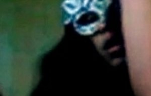 Masked whore tv spreading, stripping, smoking, and self fucking
