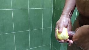 Exciting cumshot with masturbation