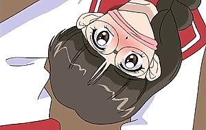 Bondage hentai coed with a muzzle gets dildoed and sque