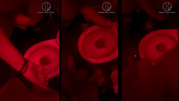 Amateur boy watches his friend pee in the club's toilets, lends him a helping hand and gets hard...