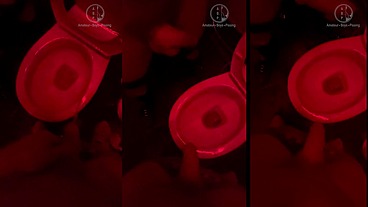Amateur boy watches his friend pee in the club's toilets, lends him a helping hand and gets hard...