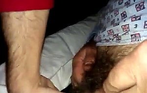 Touching soft dick of my dad in bed