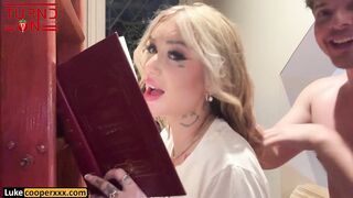 Big Tits Tatted Amateur Jaz Jizzes Fucked in Library