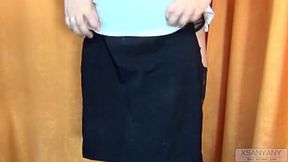 PUBLIC HANDJOB CUM ON PUSSY TO A STRANGER IN THE DRESSING ROOM IN STOCKING- XSANYANY