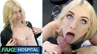 Desperate Blonde Patient Offers Risky Deal For Bigger Tits
