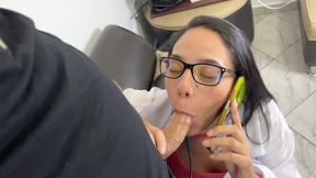 Stepmom-Lust talks dirty to her husband while deepthroating his big cock