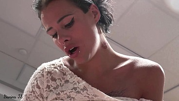 Ladyboy shemale trans gives a great blowjob pov Gianina TS