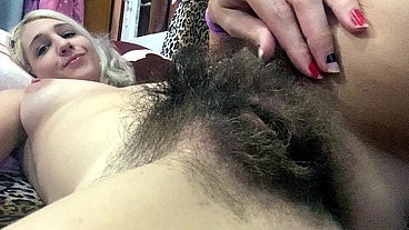 Full hairy body tour with cute blonde